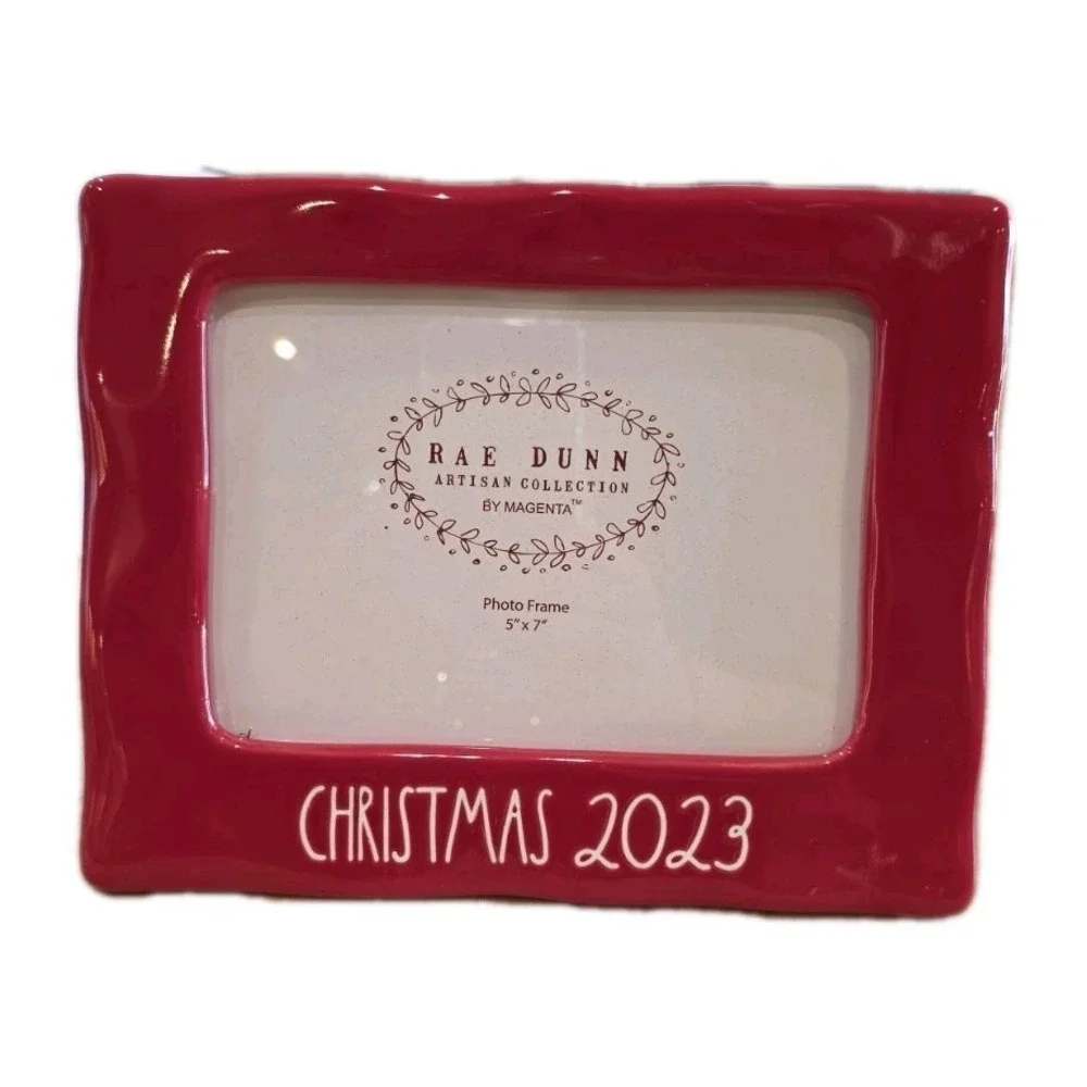 RAE DUNN Christmas 2023 Red Discontinued Photo Frame Collectible 5x7 Cottagecore
